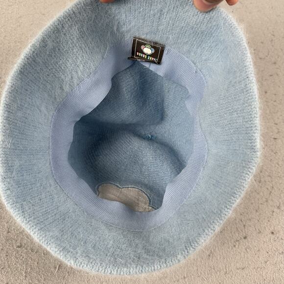 Y2K Bobby Jack Girls Fuzzy Angora Beanie Hat Blue‎ Monkey Embroidered Knit Retro - Picture 13 of 14